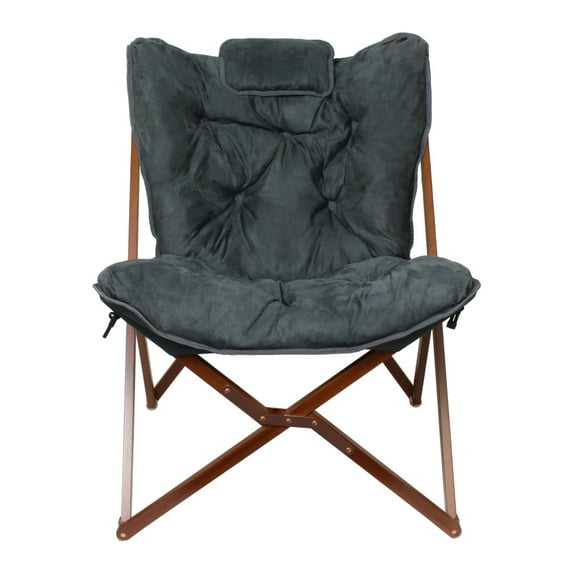 Zenithen Limited Butterfly Folding Chair For Dorm, Living, Bedroom - Gray