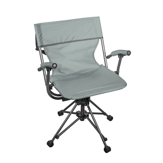 Zenithen Outdoor 360 Degree Portable Lawn Swivel Camping Chair w/ Arms, Smoke Grey