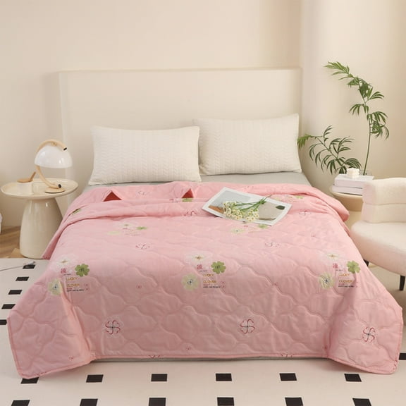 Zenithome 100x59In Summer Air Conditioning Quilt Washed Thin Quilt for Bed Sofa Gift Blue Green Pink​
