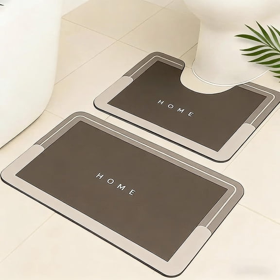 Zenithome 2 Pcs Soft Luxurious Durable Multicolor Diatom Mud Floor Mats with Nonslip Backing Quick Drying for Bathroom Toilet Entrance In 15.78 X 23.62 In 15.75 X 19.69 In