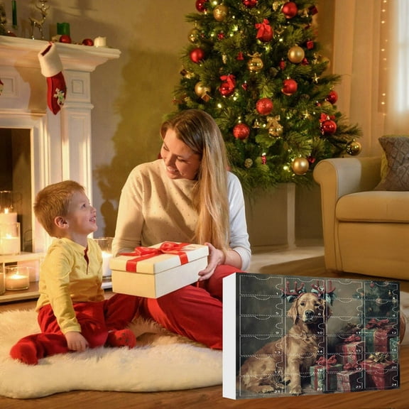 Zenithome 2025 Christmas Pet Dog Advent Calendar with Treats & Toys, Festive Tree Decoration Acrylic Pendant for Holiday Countdown, Pet-Friendly Surprise Gift
