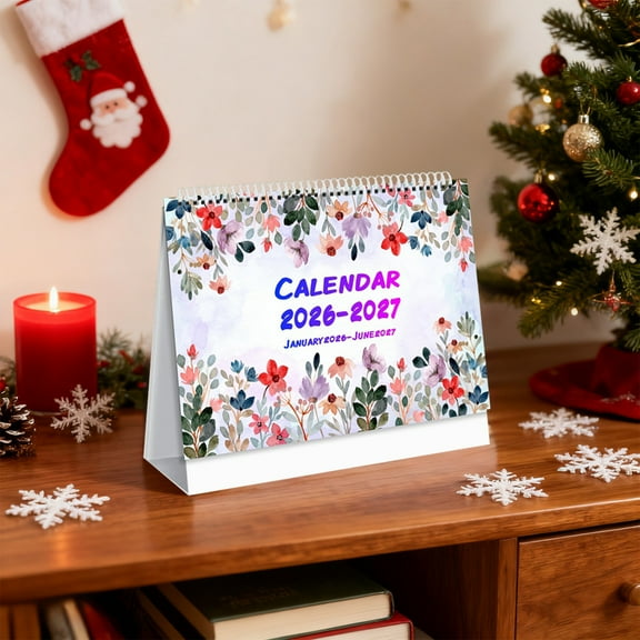 Zenithome 2026-2027 18 Month Desk Calendar with Holiday List & Note Space, Thick Paper Office & Home Flip Calendar, 8x8in Planner for Desk Organization & Supplies