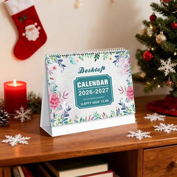 Zenithome 2026-2027 18 Month Desk Calendar with Holiday List & Note Space, Thick Paper Office & Home Flip Calendar, 8x8in Planner for Desk Organization & Supplies