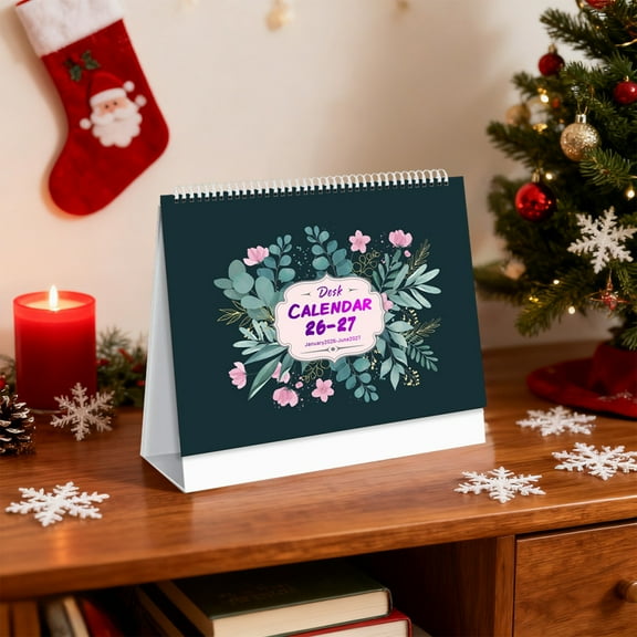 Zenithome 2026-2027 18 Month Desk Calendar with Holiday List & Note Space, Thick Paper Office & Home Flip Calendar, 8x8in Planner for Desk Organization & Supplies