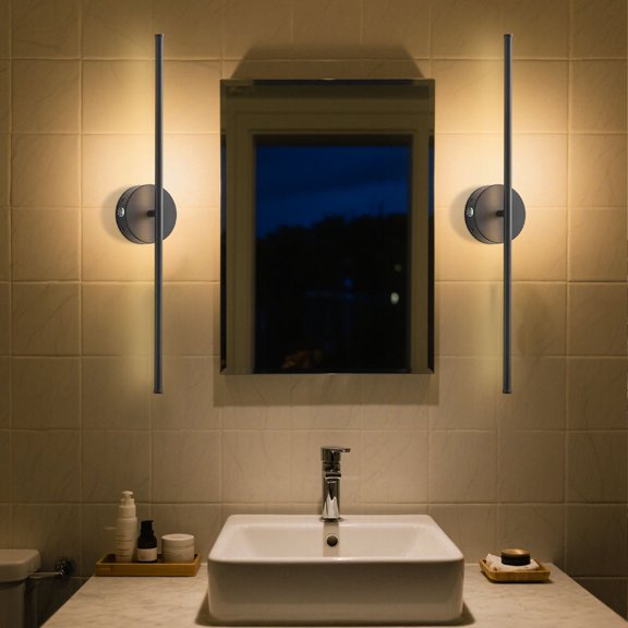 Zenithome 2PC Wireless LED Wall Light – Battery-Powered, Magnetic & Dimmable, Adjustable Angle, PC Shade & Aluminum Body, Home/Office/Storage Use