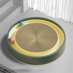 Zenithome 360° Rotating Cat Scratching Board Toy with Replaceable Scratch Pad, Interactive Carousel & Noise Maker for Active Cats, Durable ABS Plastic & Corrugated Cardboard, Non-Slip Base