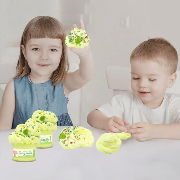 Zenithome 4.3In X 4.3In X 2.5In Ultra Soft Butter Smooth Stretchy Vivid Pink Furry Cloud Slime for Sensory Play Stress Relief Creative Diy Craft