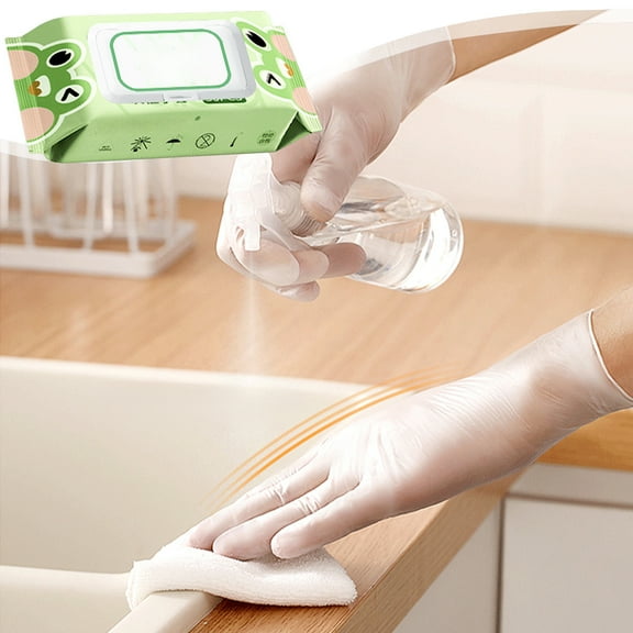 Zenithome 50Pcs Disposable Gloves, Clear, 9.05x3.94 In, for Kitchen, Dining & Catering, PVC, Food - Grade, Thickened