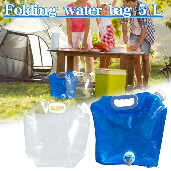 Zenithome 5L Collapsible Water Container Bag, BPA-Free Portable Water Storage for Outdoor Camping, Emergency Hydration, Leak-Proof Foldable Water Carrier