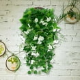 thumbnail image 1 of Zenithome Artificial Morning Glory Wall Hanging - Realistic Silk Trumpet Vine Decor with Bendable Iron Pole for Home, Office & Events, Easy to Install & Maintain, 1 of 6