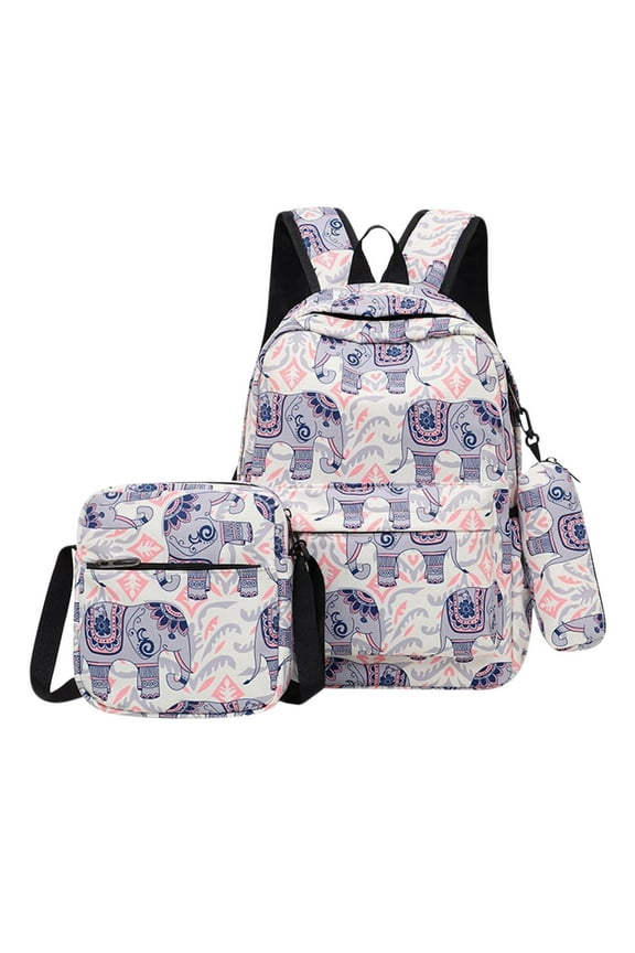 Backpack for Women Nordic Printed Student Bags, Oxford Cloth 3 Piece Set- Abstract Hand Drawn Cartoon Cute Owl Travel Backpack for Men, Work Backpackmen, Large capacity Backpack,C