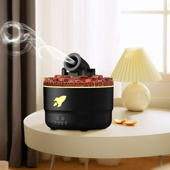 Zenithome Battery Aroma Humidifier 0.5 - 1L, 5.20x5.20x6.38in Size, for Home Bedroom Living Room Use, 3 - Stage Timer, Colorful Light, White Color, Mechanical Mode, 2 Nozzles, Compact Design