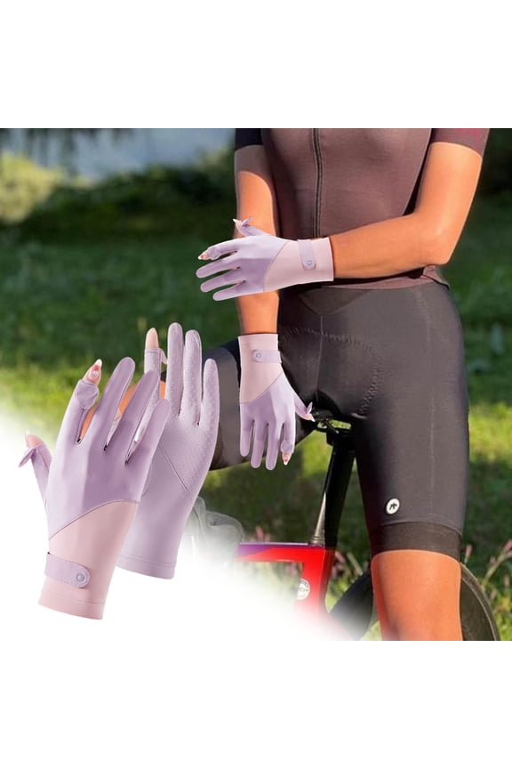 Black Summer Women Sun Protection Gloves Thin Breathable Soft Cool Touchscreen for Driving Cycling Hiking In Hot Days