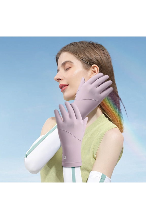 Black Summer Women Sunscreen Gloves Thin Breathable Soft Lightweight Touchscreen for Driving Cycling Beach In Hot Weather