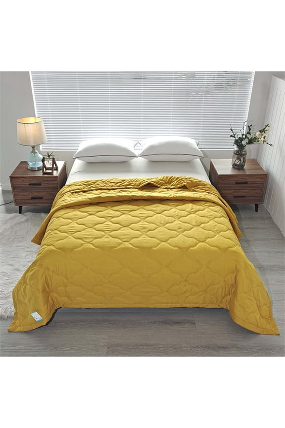 Breathable Summer Quilt - 98% Cotton 2% Spandex Cooling Blanket for Hot Sleepers, Lightweight & Washable, 200x230cm,Ideal for Travel, Sofa & Gifts