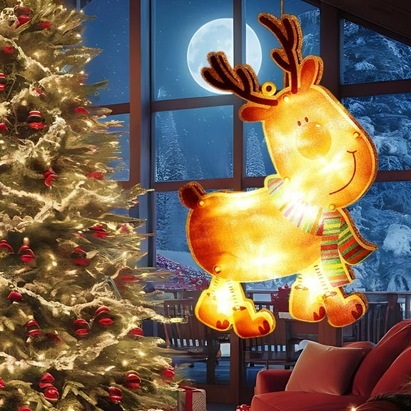 Zenithome Bright Reusable Vivid Acrylic Christmas Window Hanging Light For Shop Window Bedroom Xmas Tree Decor Adding Festive Warmth Cheer Magic