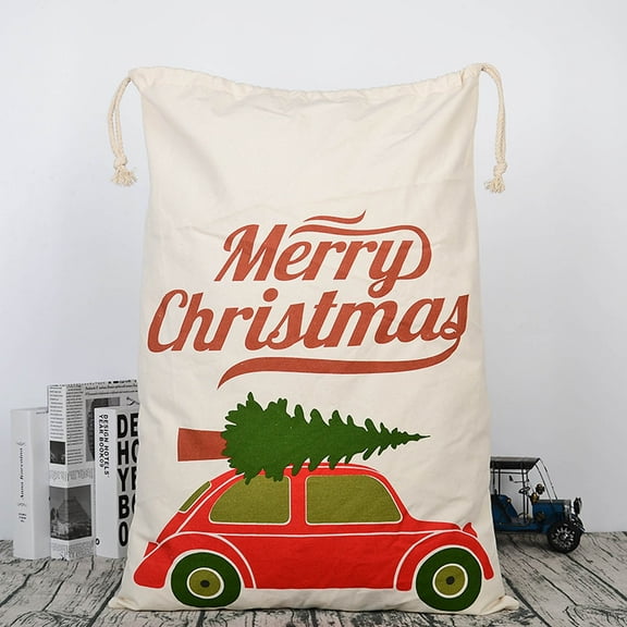 Zenithome Christmas Bag Santa Sack Oversized Gift with Drawstring for Holiday Party Decorations and Present Giving