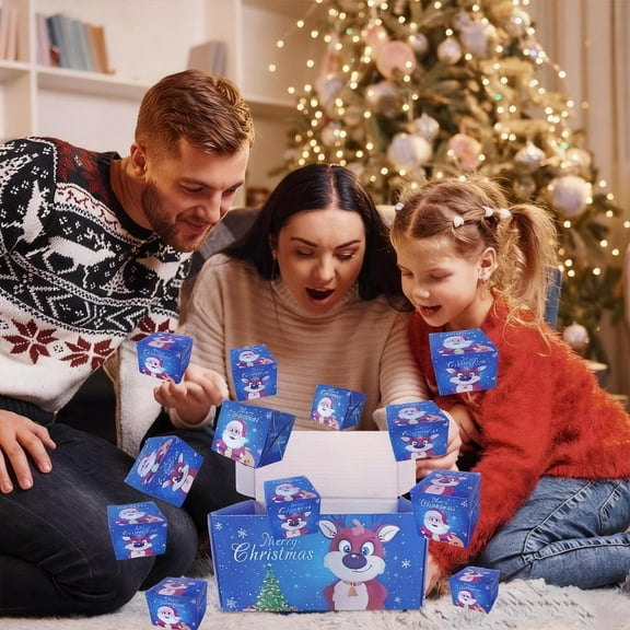 Zenithome Christmas Jumping Surprise Box Vibrant Red Bouncy Smooth Sparkling for Birthday Wedding Christmas Pop Up Joyful Magical Delightful Gift