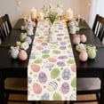 thumbnail image 1 of Zenithome Colorful Festive Soft Polyester Easter Themed Rabbit Egg Floral Table Runner for Holiday Party Home Kitchen Decoration In 59.06x12.99In, 1 of 6