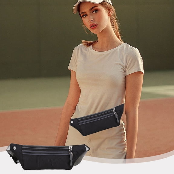 Zenithome Compact Adjustable Crossbody Waist Bag - Waterproof Nylon Phone Belt Bag for Travel, Work, Daily Use (22x10x1cm), Wallet Replacement