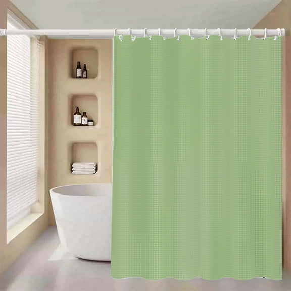 Zenithome Double Sided Waterproof Shower Curtain, Plain Color Polka Dots Waffle Weave Fabric, Mildew Proof Bathroom Covering, No Drilling Hotel Spa Grade for Home Apartment RV Gym, 72x72 Inches