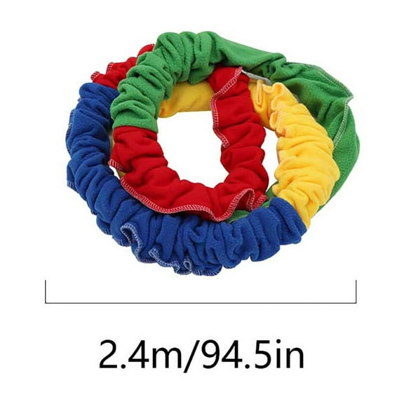 Zenithome Elastic Tension Rope for Outdoor Sports & Team Building, Stretchy Cooperative Game for All Ages, Multi-Color Fleece Fitness Equipment for Group Activities & Exercise
