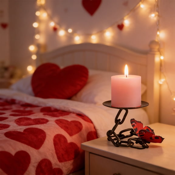 Zenithome European Vintage Wrought Iron Candle Holder Black Elegant Sturdy Unique Creative for Jewelry Display Aromatherapy and Home Decor with 3.15X3.15X2.76In Size