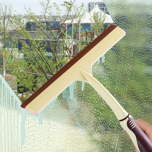 Zenithome Household Glass Scraper for Windows Tiles Walls Yellow Pink Blue Plastic 10 24x9 84x1 57in Soft Rubber Wipe Multi Purpose Cleaning Tool
