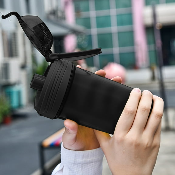 Zenithome Large Capacity 700ml Food Grade Plastic Shaker Cup with Built-In Stirrer, High Temperature Resistant Leak-Proof Water Bottle for Protein Shakes & Fitness Drinks