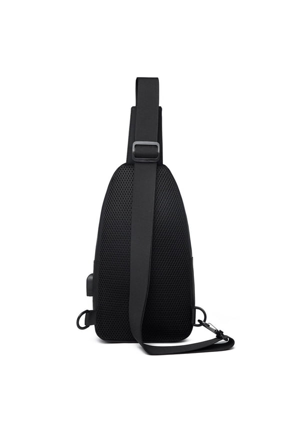 Men's Outdoor Chest Bag with USB Port, Theft-Proof Zipper Crossbody Bag, Lightweight Sports Shoulder Pack for Travel, Gym, Cycling, Business