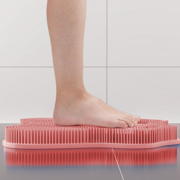 Zenithome Non-Slip Bath Mat with Foot and Back Massage, PVC Anti-Fall Floor Mat for Bathroom Shower Toilet, 30x28cm Multifunctional Safety Mat