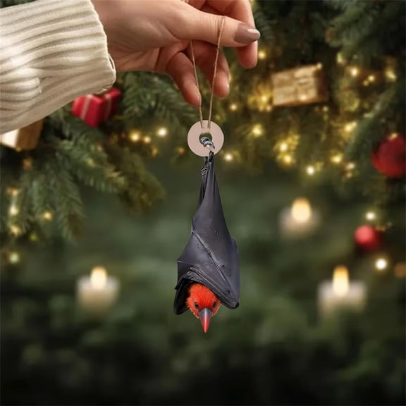 Zenithome Playful Eye Catching Lightweight Bat Christmas Ornament 3.15In For Xmas Tree Porch Mantel Decor Adding Gothic Mystery Festive Flair