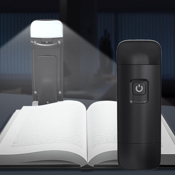 Zenithome Rechargeable LED Book Light – 10.7x4x2cm, 350° Flexible, USB Charging, for Bedroom/Travel/Study, White Compact Clip Light