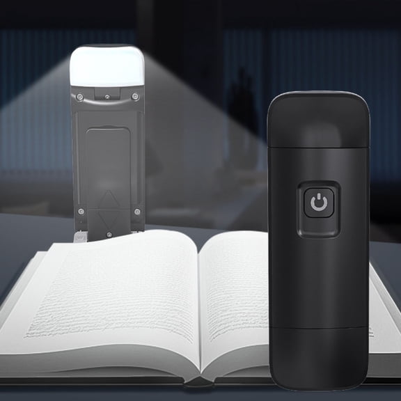 Zenithome Rechargeable LED Book Light – 10.7x4x2cm, 350° Flexible, USB Charging, for Bedroom/Travel/Study, White Compact Clip Light