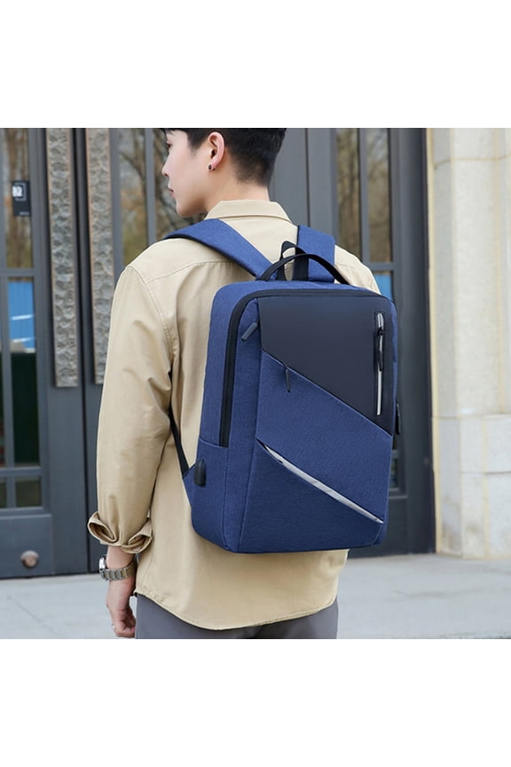 Slim Travel Laptop Backpack with USB Charging Port & Emergency Whistle, Water-Resistant Business Backpack for 15.6 Inch Notebook, Lightweight Daily Carry Bag