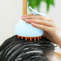 Zenithome Soft Bristle Scalp Shampoo Brush for Men Women Kids White Pink Blue ABS TPE 3 78x3 19x3 31in Wet Dry Exfoliator Dandruff Removal Massage Hair Care Tool