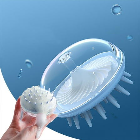 Zenithome Soft Bristle Scalp Shampoo Brush for Men Women Kids Blue PS PP 3 15x2 17x2 17in Wet Dry Exfoliator Dandruff Removal Massage Hair Care Tool