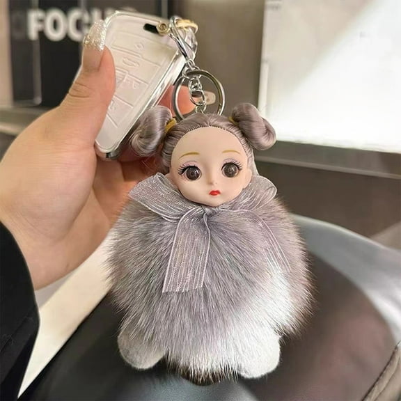 Zenithome Soft Furry Doll Keychain Pendant - Cute Backpack & Car Key Decoration, Durable & Lightweight, 5.91 Inch, Perfect Gift for Kids & Adults