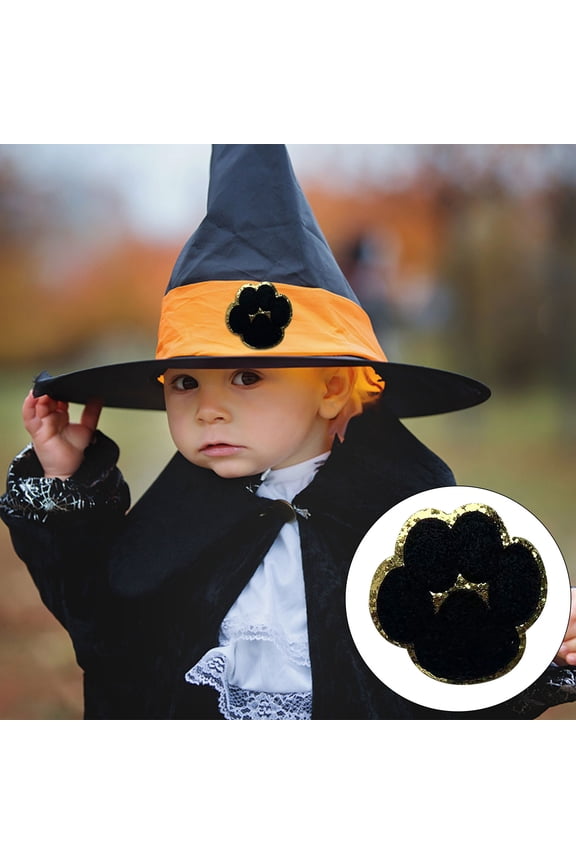 Soft Shiny Sparkling Cute Halloween Pumpkin Iron On Towel Embroidery For Clothing Bag Hat Diy Fits