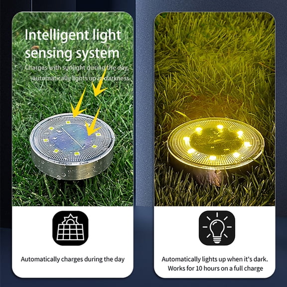 Zenithome Solar Buried Light, 101x8.6x8.6In, IP68 Stainless Steel, for Yard Garden Park, Waterproof & Multi - Light Mode