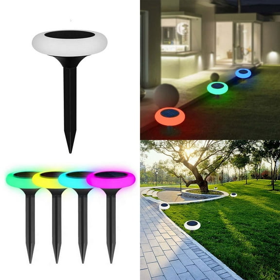 Zenithome Solar Circular LED Ground Light with 21X13.5In(53X34cm) Color Gradient, Waterproof, for Garden, Path, Step, 5W 6 12H Light
