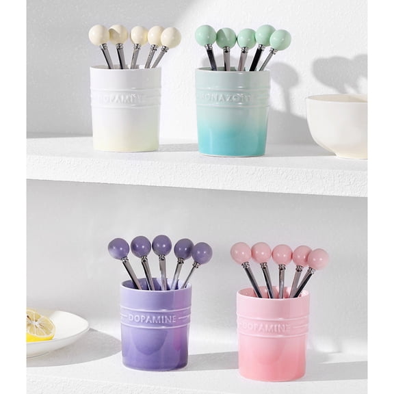 EazyTech Stainless Steel Fruit Fork Set Creative High Value Smooth Sturdy Lightweight for Picnic Party Restaurant