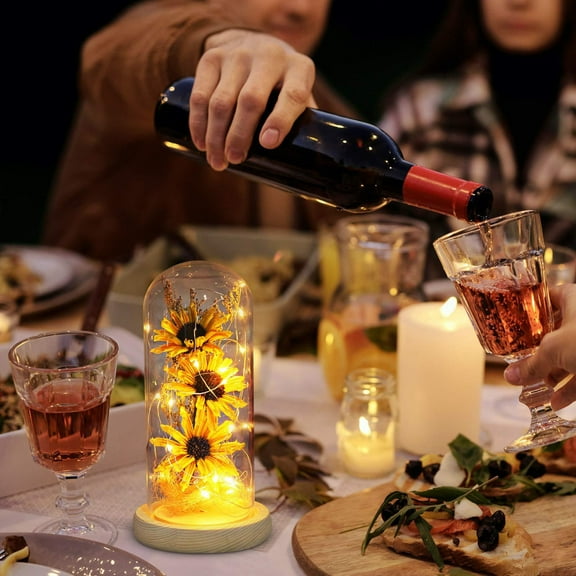 Zenithome Sunflower LED Lamp, 1PC, 11X22In, for Valentine Mother's Day, Romantic & Decorative