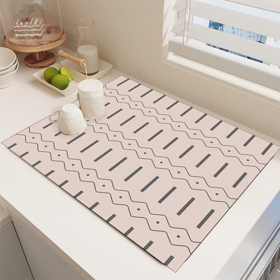 Zenithome Super Absorbent Diatomite Kitchen Sink Mat, Fast Drying Rubber Dish Drying Rack Mat, Non-Slip Countertop Protector for Dishes Utensils, Easy Clean Desktop Water Control Mat, 30x40cm