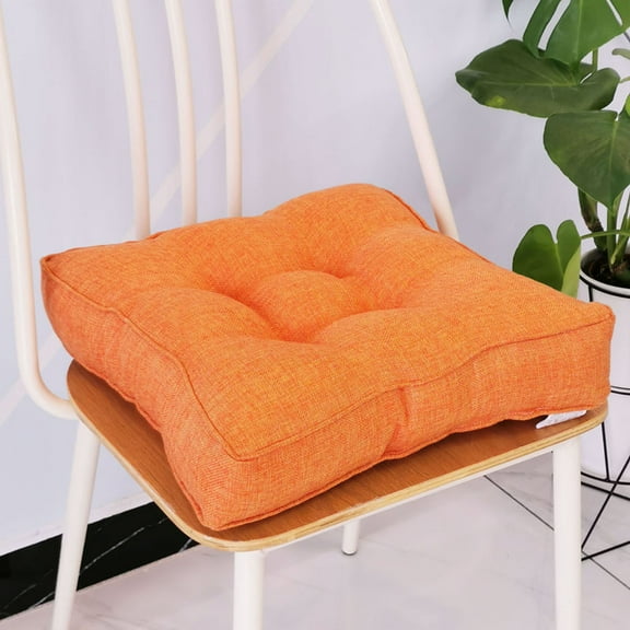 Zenithome Thick Solid Color Tatami Cushion for Office Home Car, 15.7x15.7x3.5In Linen Pad, Soft Supportive & Candy-Hued
