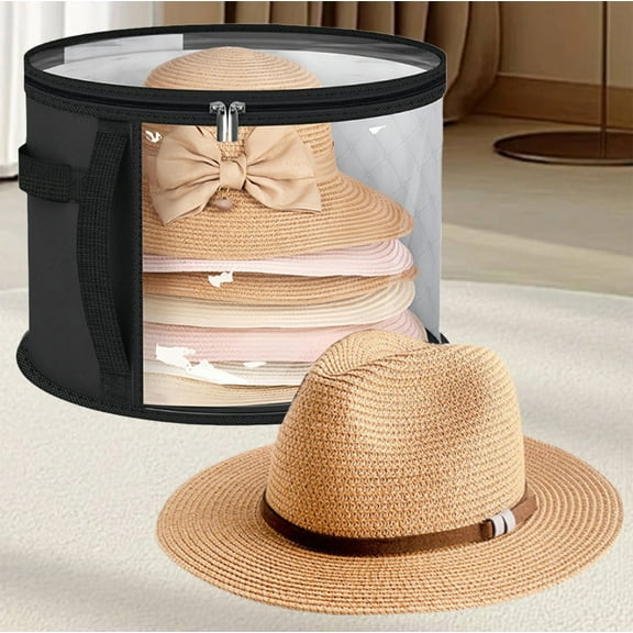 Zenithome Transparent Breathable Lightweight Flexible Mesh Hat Storage Bag With Oxford Handle For Travel Home Wall Mount Storage Fits 12.99 * 6.29 * 0.39 In