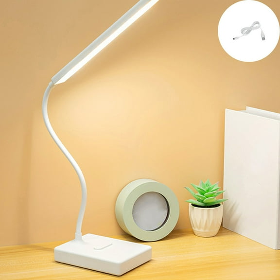 Zenithome USB-C Charging Desk Lamp with Phone Holder, 3 Light Modes & Dimmable LED Office Desk Light, 800 Lumens Eye-Caring Reading Lamp with Gooseneck & Memory Function