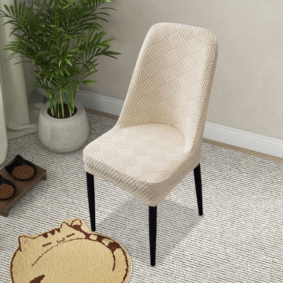 Zenithome Universal Elastic Dining Chair Cover, Half Round Backrest Cushion, Stretch Knitted Fabric, Machine Washable, Durable Furniture Protector for Household Use