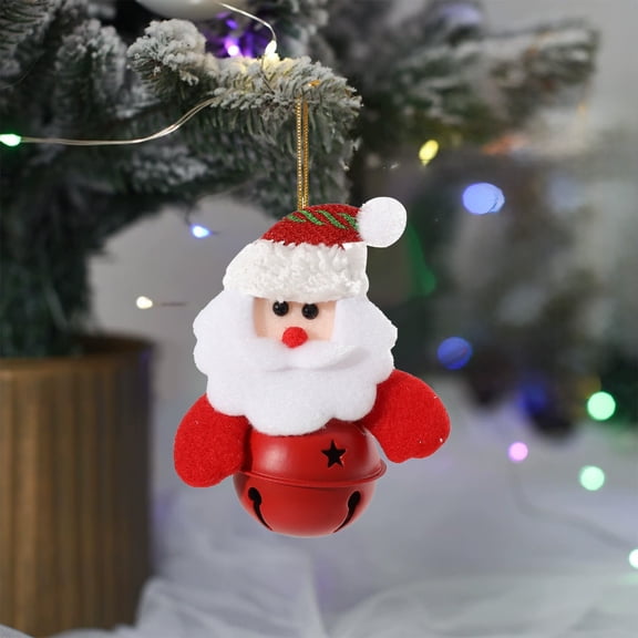 Zenithome Vintage Santa Claus Doll with Jingle Bells, Traditional Christmas Tree Ornament Hanging Decor for Home Holiday Decorations