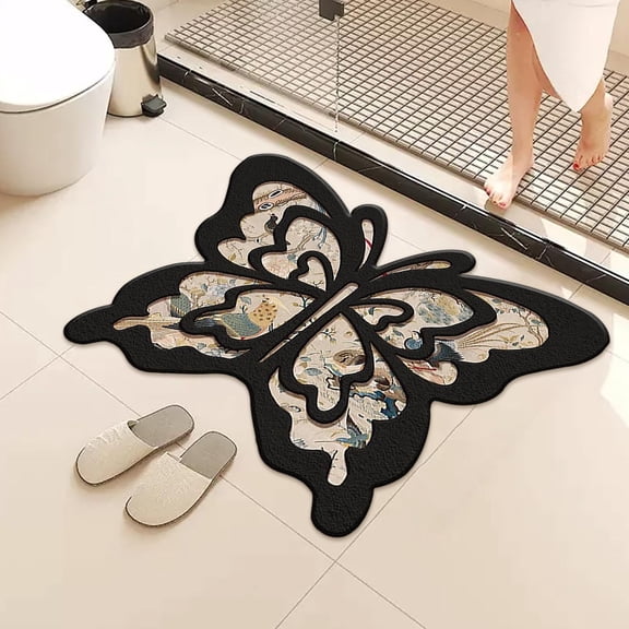 Eazy Vintage Style Spy Snapshot Irregular Diatomite Absorbent Non Slip Bathroom Mat for Sink Area Bathroom Floor Entryway Size 11 81 X 15 75 In